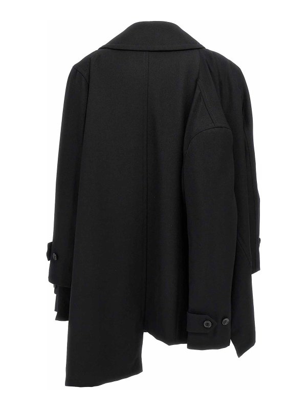 COMME DES GARCONS: short coats online - Double-Breasted Coat 4 Sleeves