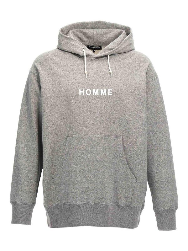 COMME DES GARÇONS HOMMES PLUS: Felpe e maglie - Felpa con cappuccio con stampa logo