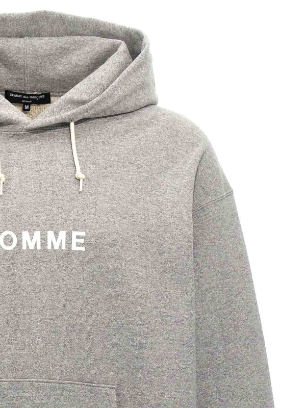The Best Shops COMME DES GARÇONS HOMMES PLUS: Felpe e maglie - Felpa con cappuccio con stampa logo
