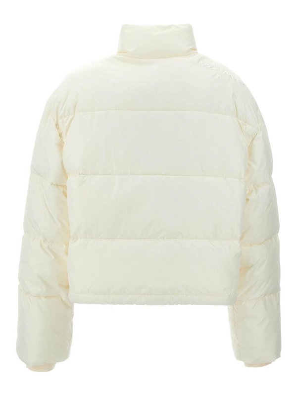 ダウンジャケット・コート Courreges 'AC' cropped down jacket (323CMA106PL0112 0079) Courreges Ac Cropped Down Jacket - White | 323CMA106PL01120079