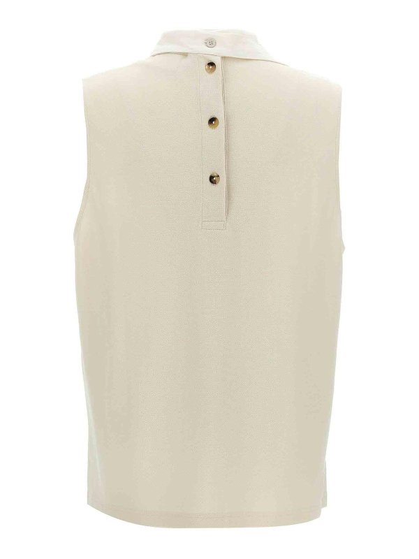 Courreges: polo shirts online - Sangle Sleeveless Polo Shirt