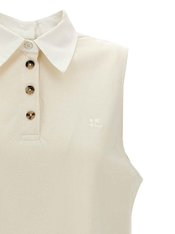 The Best Shops Courreges: polo shirts - Sangle Sleeveless Polo Shirt