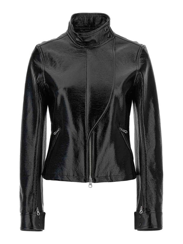 Courreges: giacche in pelle - Giacca da moto in vinile