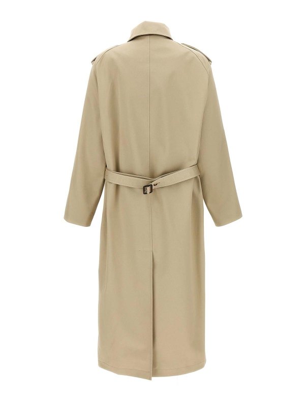 Courreges: short coats online - Long Oblique Trench Coat