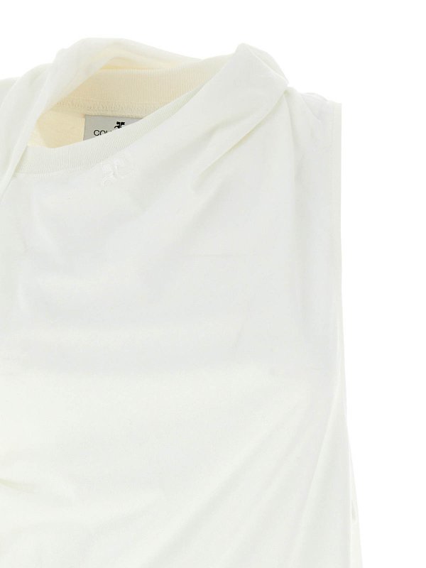 The Best Shops Courreges: t-shirts - Asymetrique Off The Shoulder T-Shirt