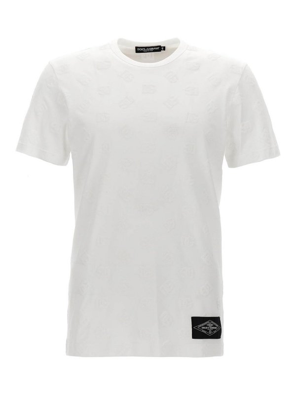 DOLCE & GABBANA: t-shirts - Flocked Logo T-Shirt