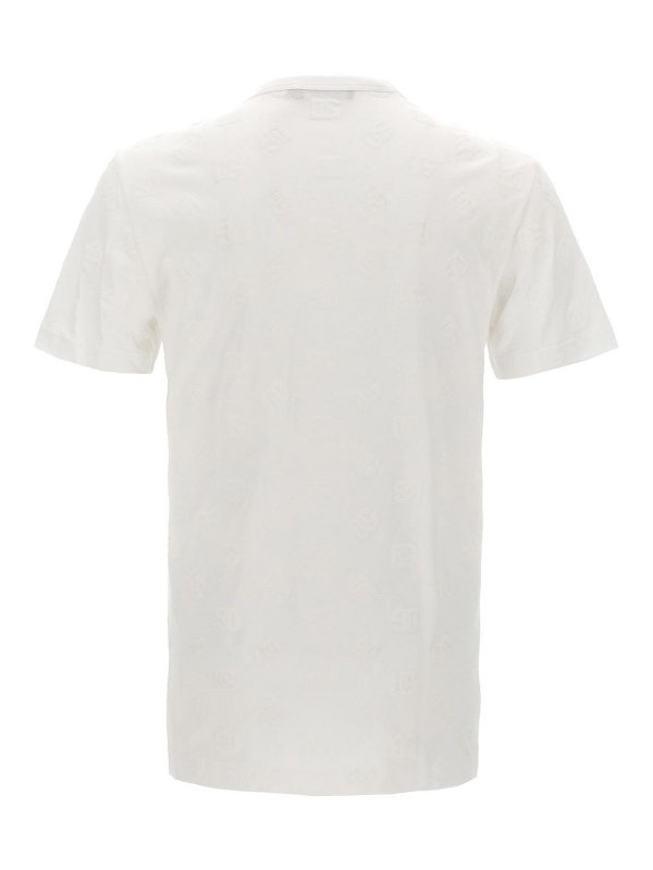DOLCE & GABBANA: t-shirts online - Flocked Logo T-Shirt