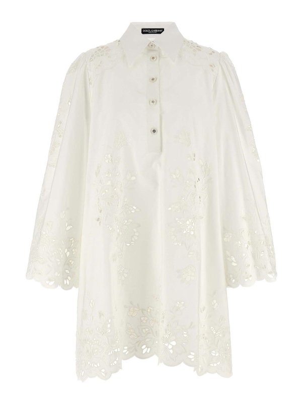 DOLCE & GABBANA: Kurze Kleider - Kurzes Kleid - Weiß