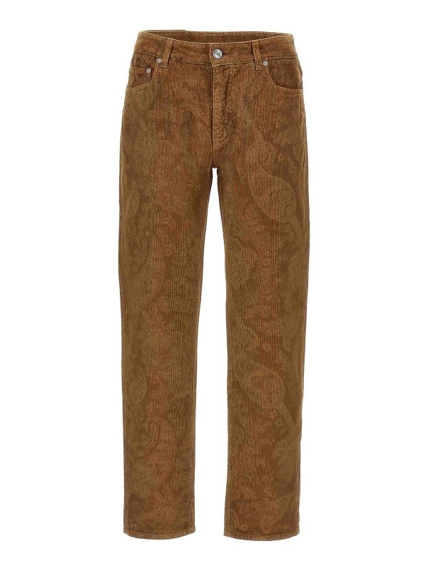 ETRO: Trousers Shorts - Paisley Velvet Pants