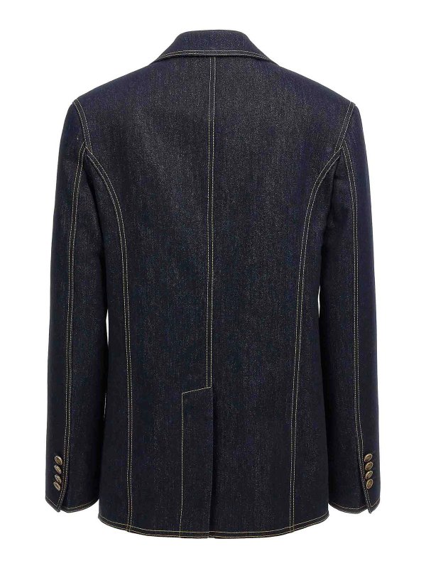 ETRO: blazers online - Single-Breasted Denim Blazer