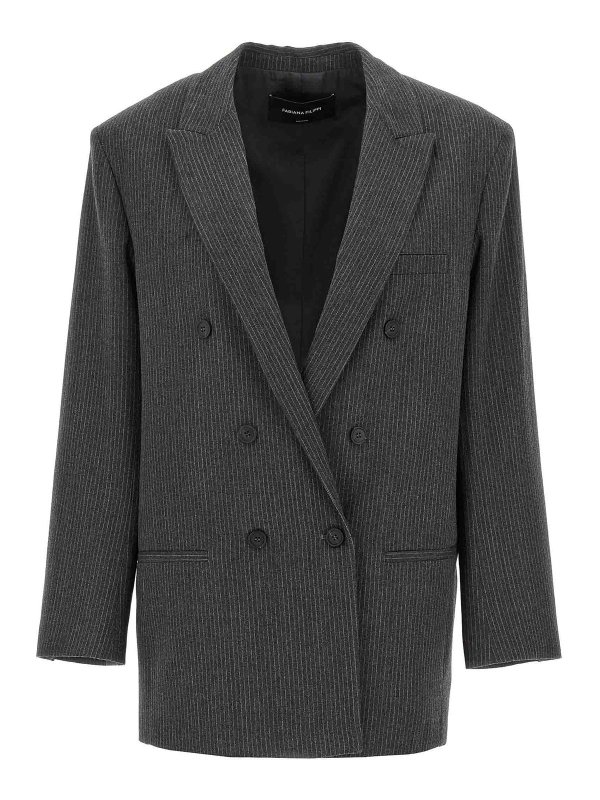FABIANA FILIPPI: giacche blazer - Blazer doppiopetto gessato