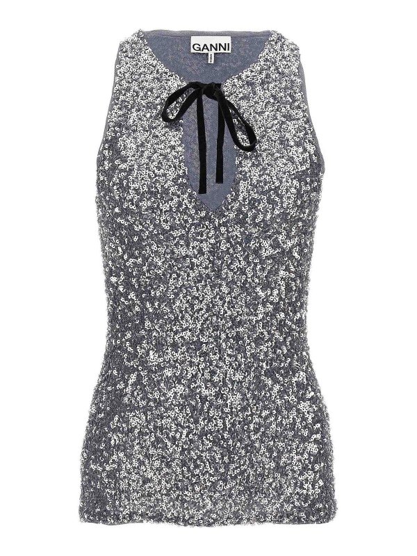 GANNI: Top e canotte - Top con paillettes