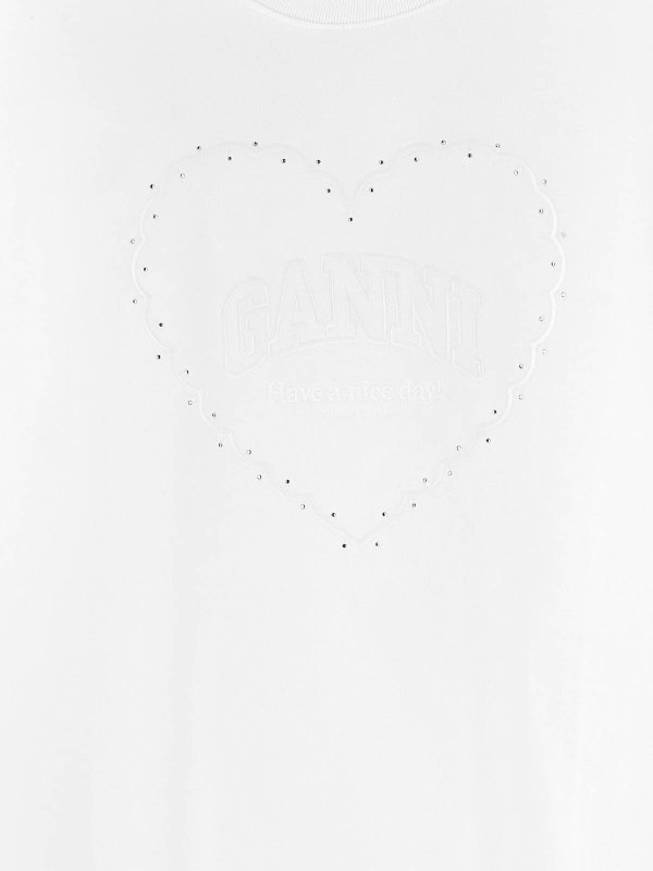 Rhinestone Logo Embroidery T-Shirt shop online: GANNI