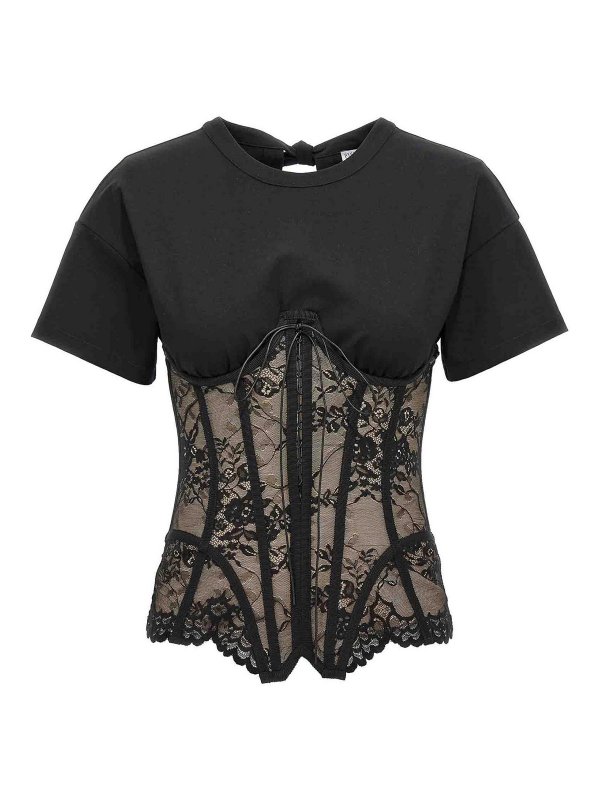 GIUSEPPE DI MORABITO: Tops & Tank tops - Lace Bodice Insert Top