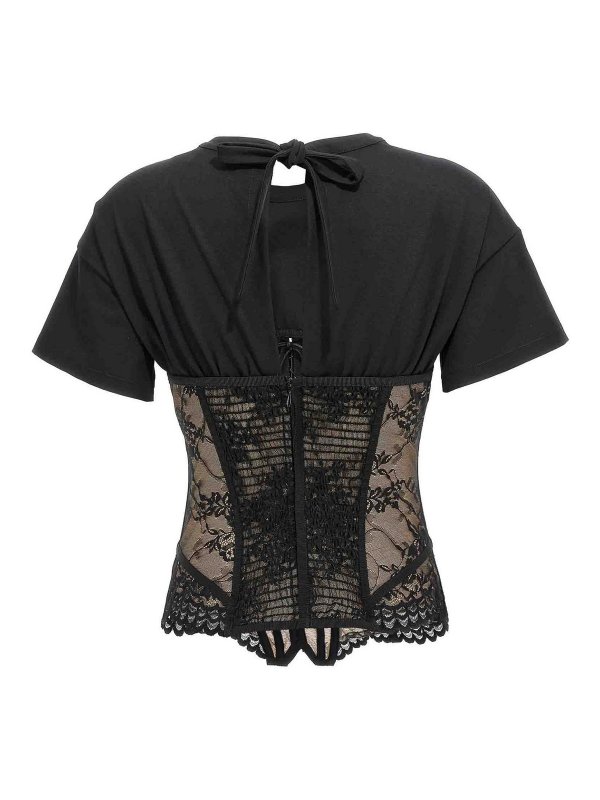 GIUSEPPE DI MORABITO: Tops & Tank tops online - Lace Bodice Insert Top