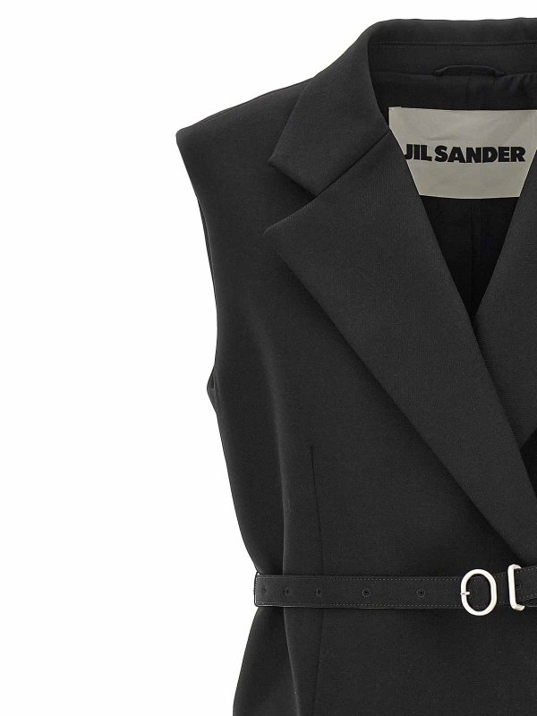 The Best Shops JIL SANDER: vests - Belt Wool Vest