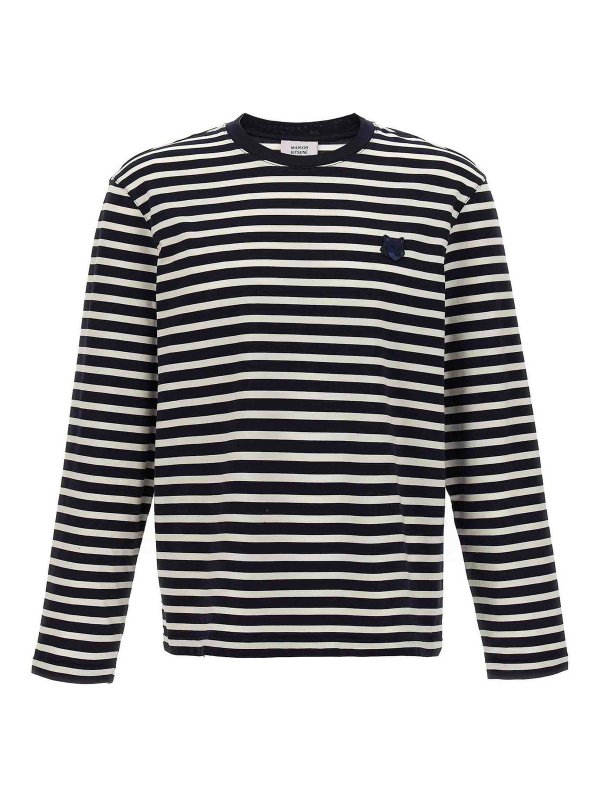 MAISON KITSUNÉ: t-shirt - T-shirt con testa di volpe audace