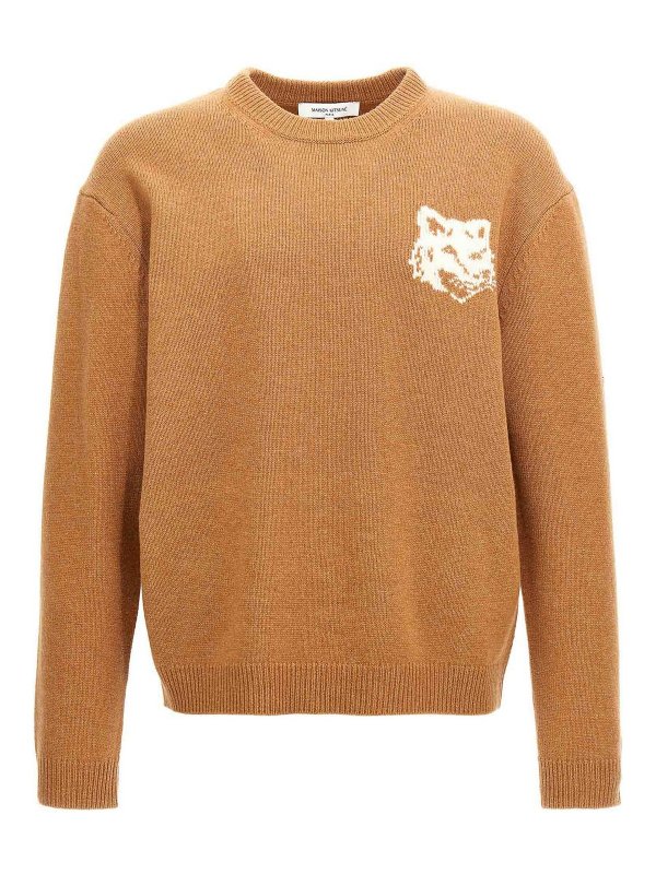 MAISON KITSUNÉ: maglia collo rotondo - Maglione con testa di volpe
