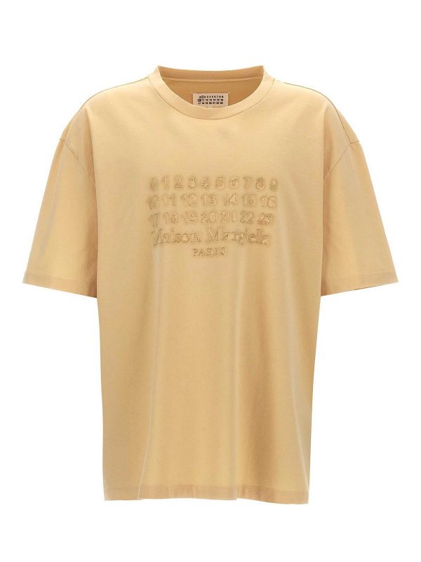 Maison Margiela: t-shirts - Logo Embroidery T-Shirt