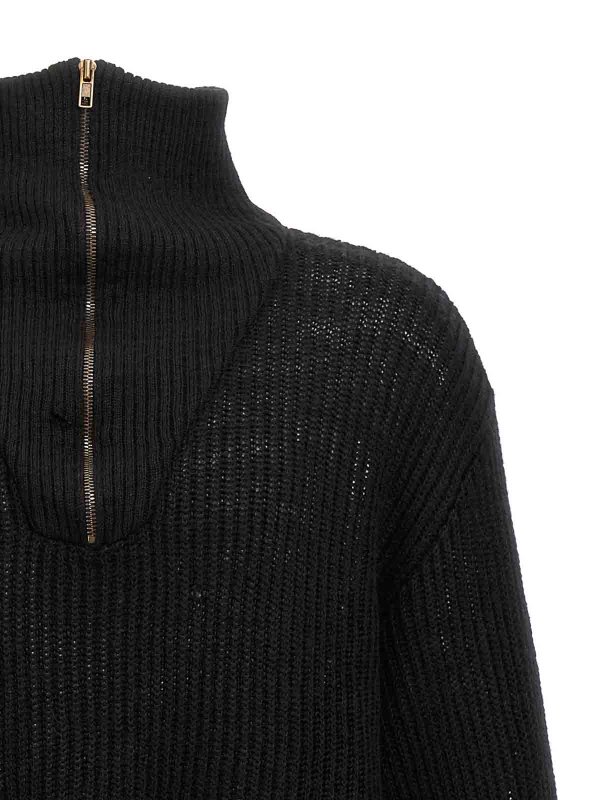 The Best Shops Maison Margiela: cardigan - Maglione a mezza zip invecchiato
