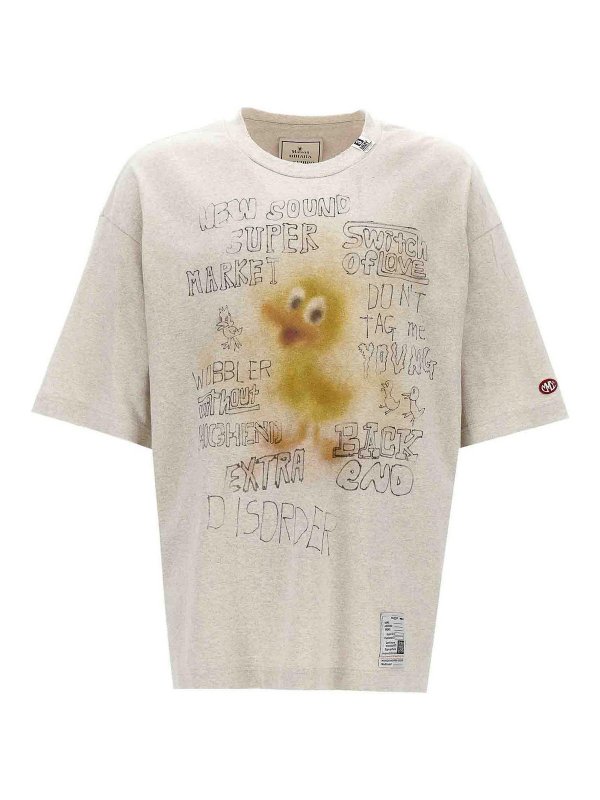 MAISON MIHARA YASUHIRO: t-shirt - T-shirt con stampa invecchiata