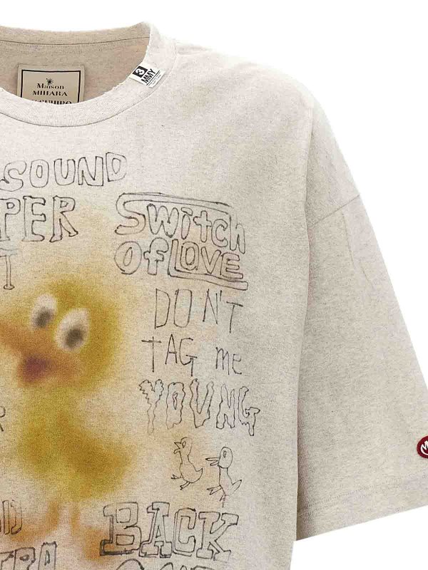The Best Shops MAISON MIHARA YASUHIRO: t-shirt - T-shirt con stampa invecchiata