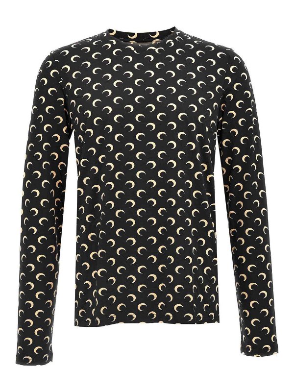 MARINE SERRE: Top e canotte - Top in Jersey con stampa Luna