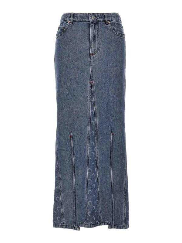 MARINE SERRE: Knielange und Midi Röcke - Midirock - Hellblau