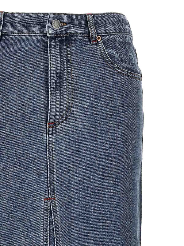 The Best Shops MARINE SERRE: Knielange und Midi Röcke - Midirock - Hellblau