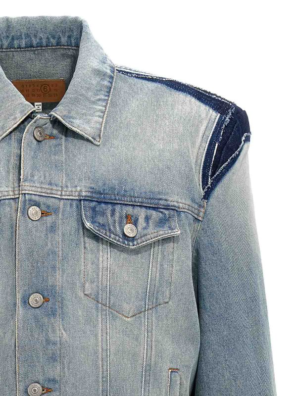The Best Shops MM6 MAISON MARGIELA: blazers - Denim Jacket With Used Effect