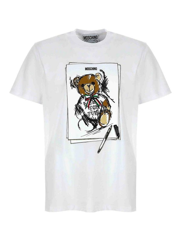 MOSCHINO: T-shirts - T-Shirt - Weiß