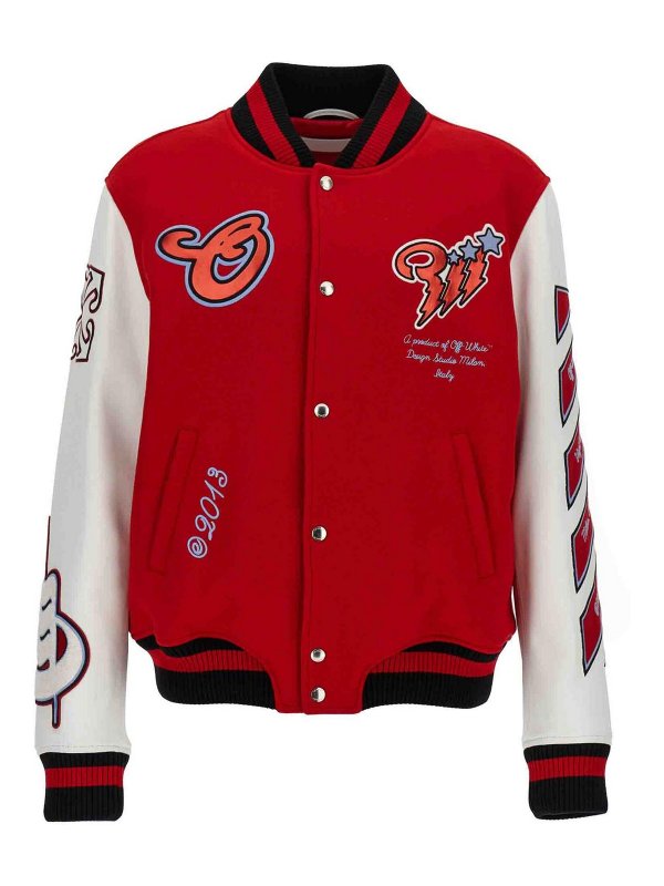 OFF-WHITE: blazers - Varsity Bomber Jacket