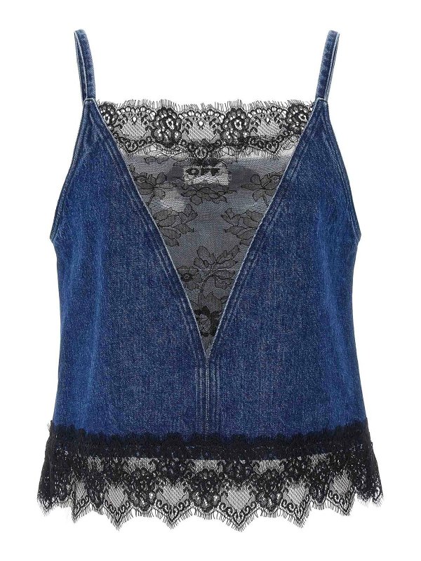 OFF-WHITE: Top e canotte - Top slip in pizzo anni 