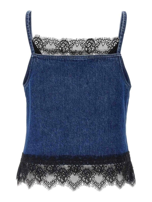 OFF-WHITE: Top e canotte online - Top slip in pizzo anni 