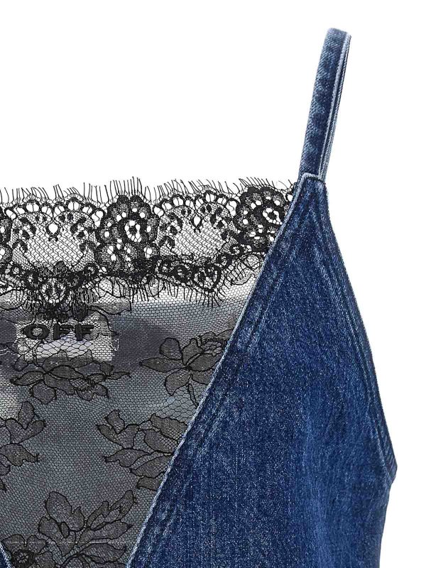 The Best Shops OFF-WHITE: Top e canotte - Top slip in pizzo anni 