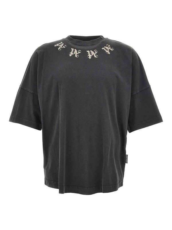 Palm Angels: t-shirts - Statement Monogram T-Shirt