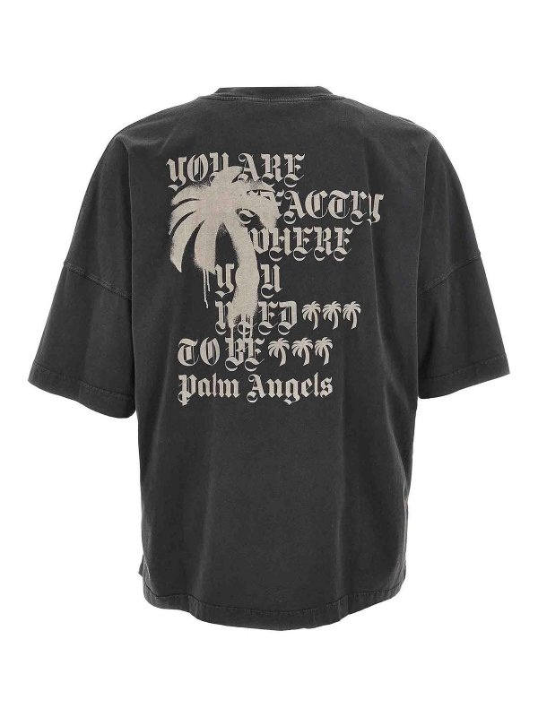 Palm Angels: t-shirts online - Statement Monogram T-Shirt