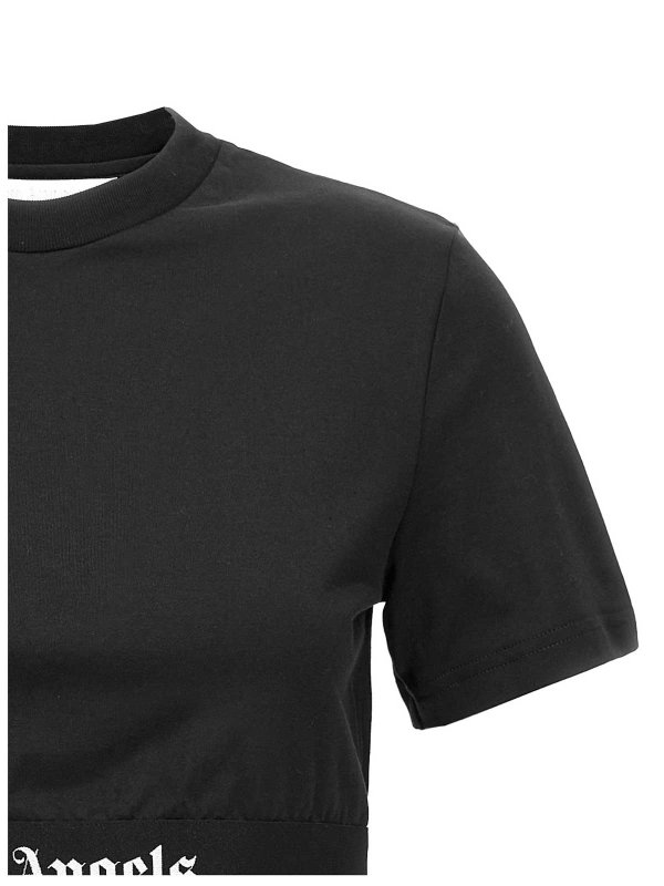 The Best Shops Palm Angels: t-shirt - T-shirt corta classica con nastro con logo