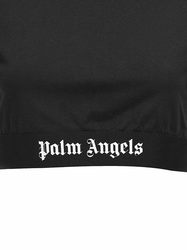 T-shirt corta classica con nastro con logo shop online: Palm Angels
