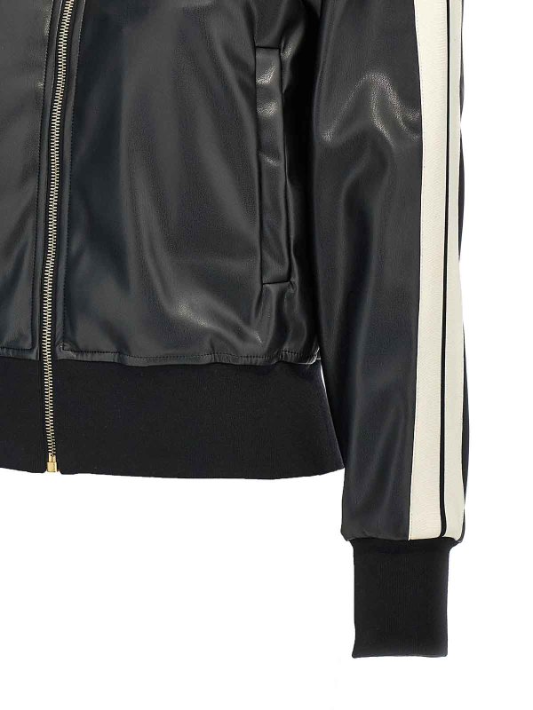 Leather Effect Track Bomber Sweatshirt shop online: Palm Angels