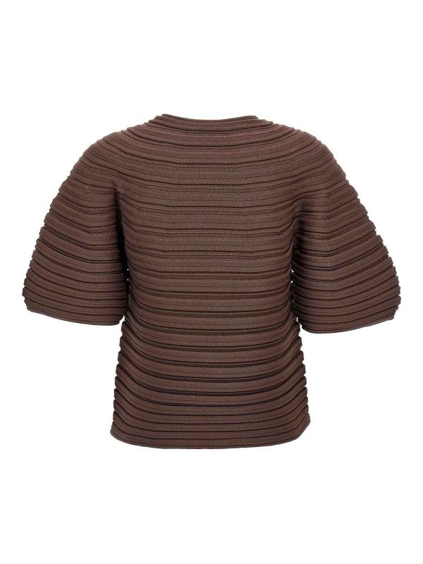 PLEATS PLEASE ISSEY MIYAKE: t-shirt online - T-shirt lavorata a maglia con funghi