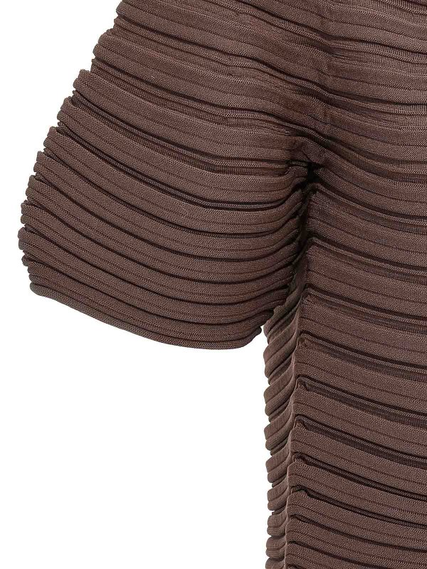 T-shirt lavorata a maglia con funghi shop online: PLEATS PLEASE ISSEY MIYAKE