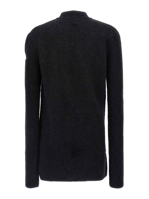 RICK OWENS: Strickpullover mit Rundhalsausschnitt online - Rundhalspullover - Schwarz