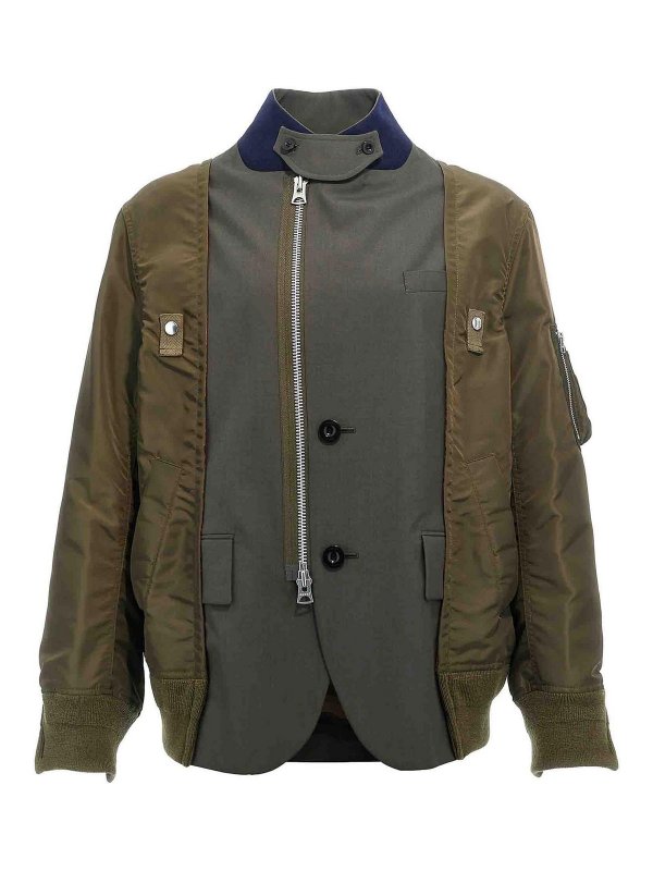 Sacai: ブレザー - ブレザー - 緑