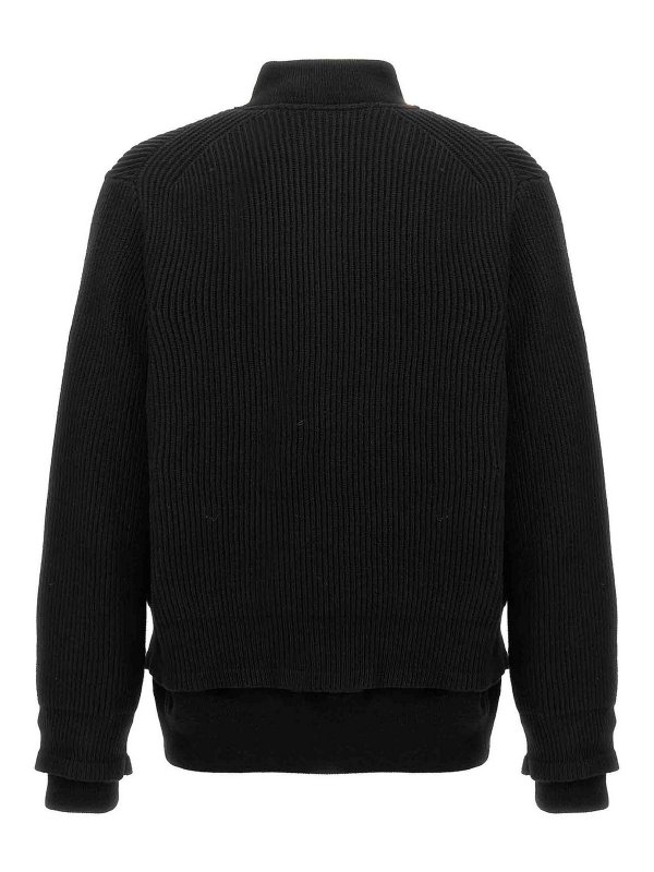 Sacai: cardigans online - Nylon Insert Cardigan