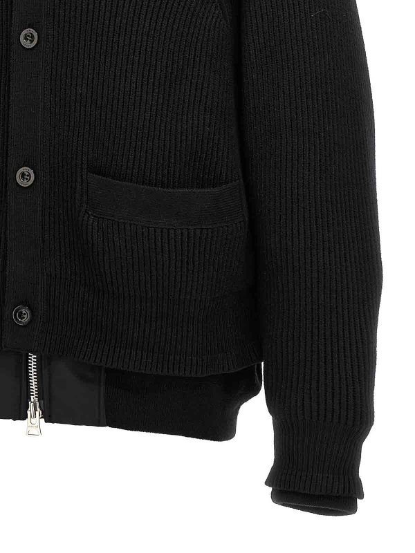 Nylon Insert Cardigan shop online: Sacai