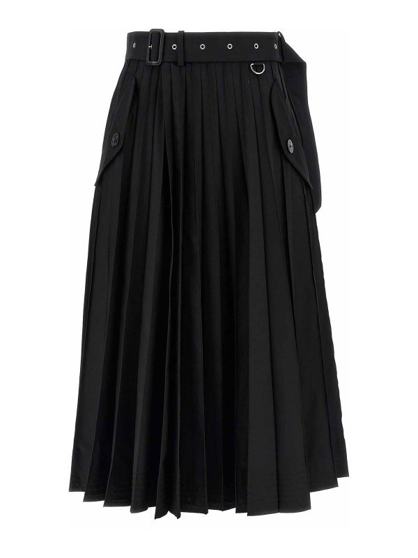 Sacai: ニーレングススカート＆ミディ丈 - 膝丈/ミディスカート - 黒