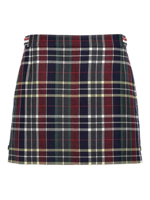 THOM BROWNE: Knee length skirts & Midi - Tartan Twill Skirt