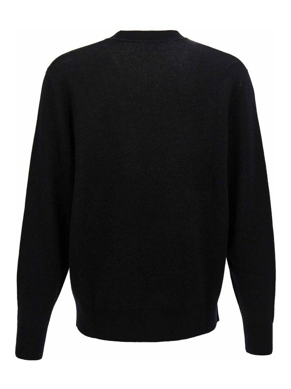 Versace Jeans Couture: Strickpullover mit Rundhalsausschnitt online - Rundhalspullover - Weiß