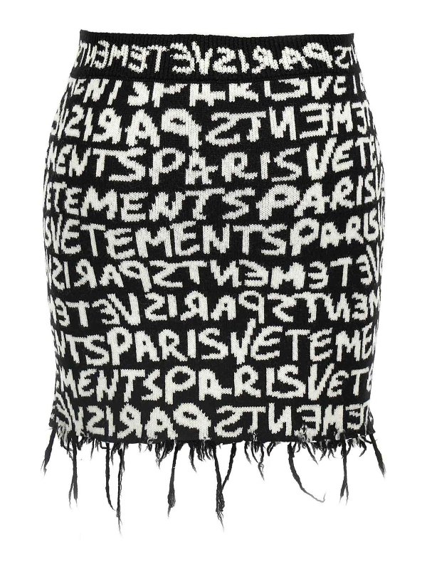 VETEMENTS: Knee length skirts & Midi online - Paris Monogram Mini Skirt